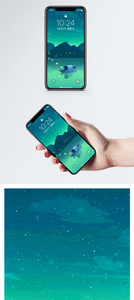 绿色小船手机壁纸图片