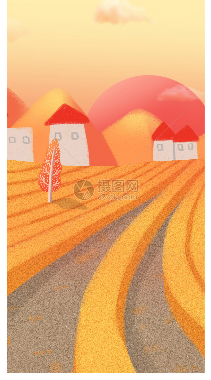 风景道路手机壁纸模板素材 正版图片 摄图网