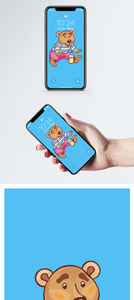 卡通可爱棕熊手机壁纸图片