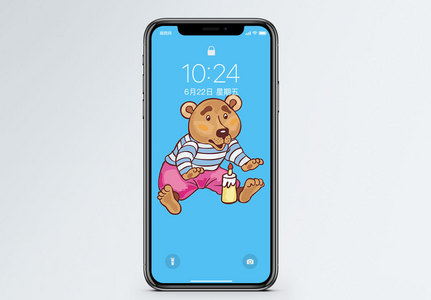 卡通可爱棕熊手机壁纸图片