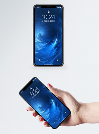 卷曲蓝色螺旋手机壁纸模板