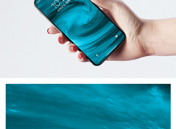 蓝色海水漩涡手机壁纸图片