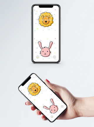 兔子图标卡通动物手机壁纸模板