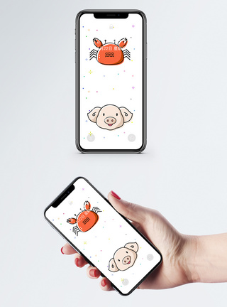 图标设计卡通动物手机壁纸模板