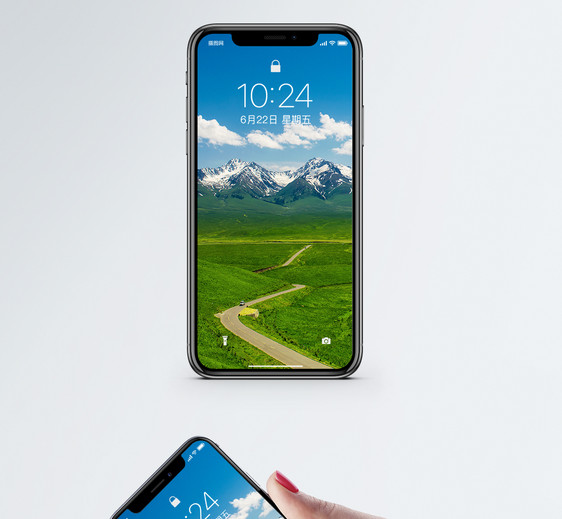 通向雪山的公路手机壁纸图片