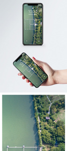 武汉东湖听涛航拍手机壁纸图片