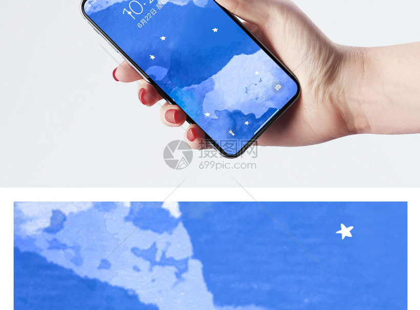 水彩手机壁纸模板素材 正版图片 摄图网