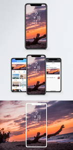 夕阳西下手机海报配图图片