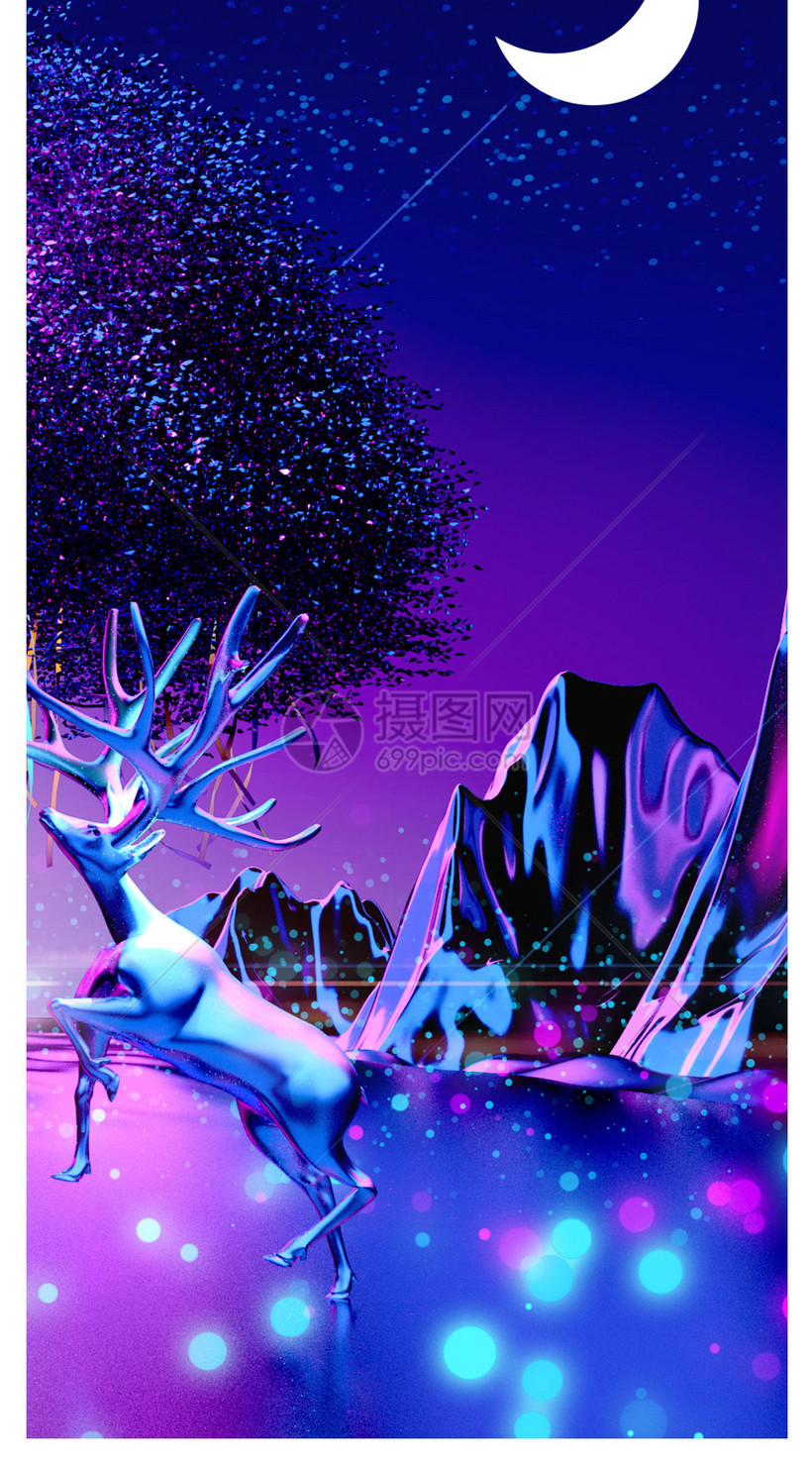 梦幻麋鹿手机壁纸