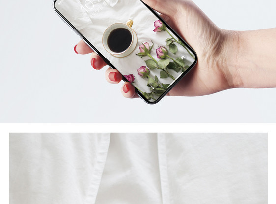玫瑰花与咖啡手机壁纸图片