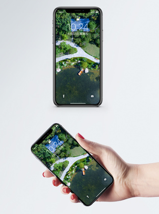 人工湖泊手机壁纸图片