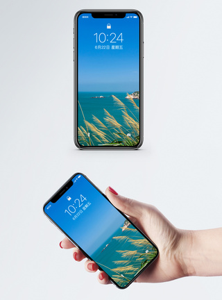 小清新自然风光海岛风光手机壁纸模板