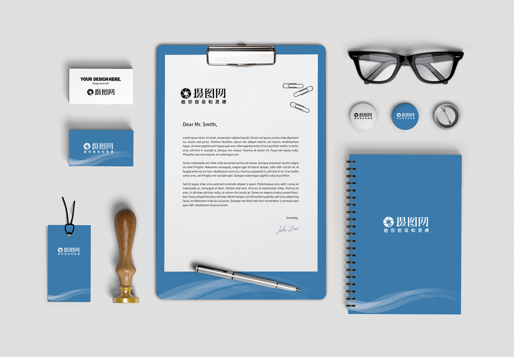 简易vi与名片模板矢量海报设计