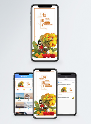 秋天果实秋天手机海报配图模板