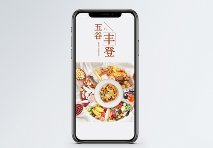五谷美食手机海报配图图片
