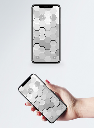 六边形科技背景酷炫六边形手机壁纸模板