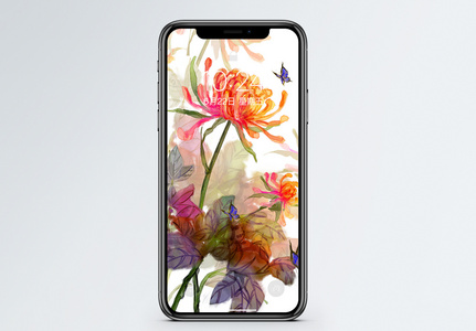 水墨花卉手机壁纸高清图片