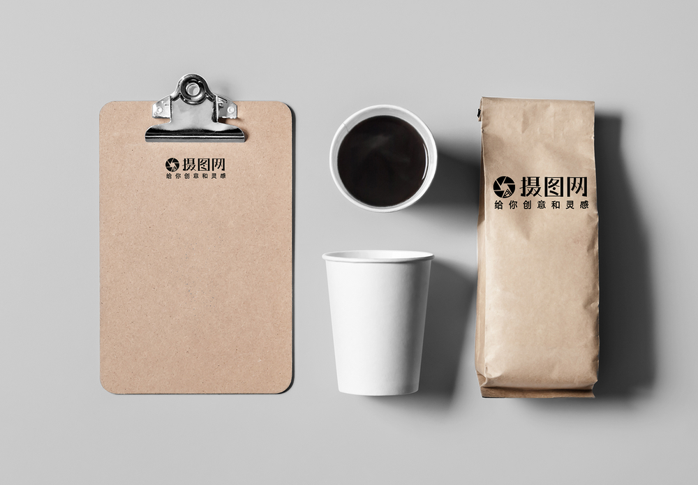 品牌外围升级包装咖啡豆包装vi样机模板