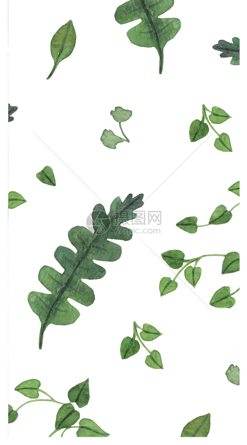 绿色叶子手机壁纸模板素材 正版图片 摄图网