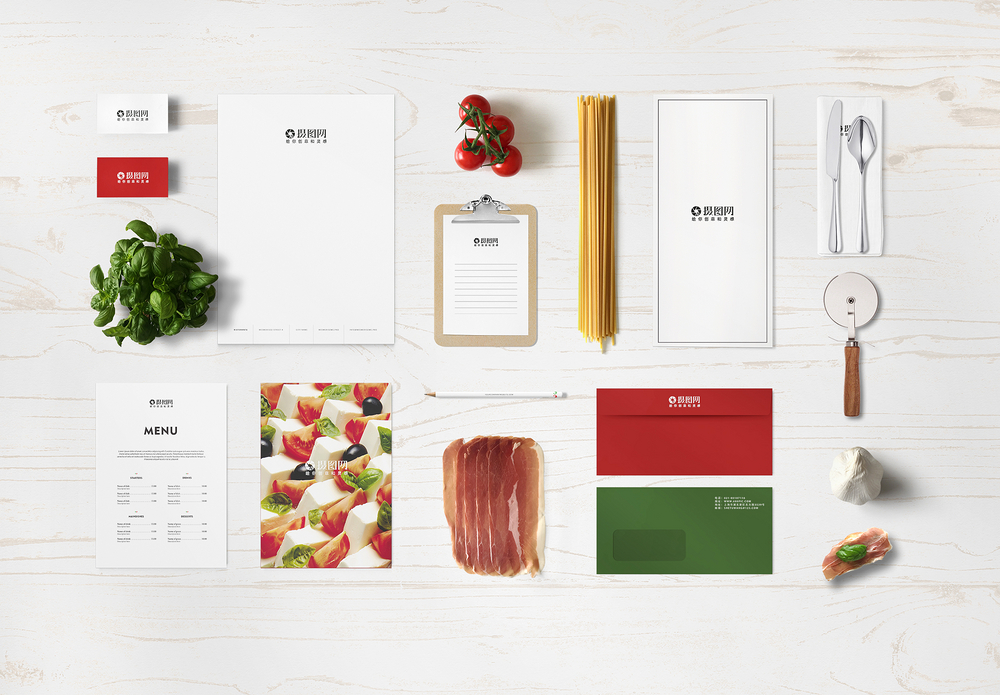 餐饮品牌贴图西餐厅餐饮类vi样机模板