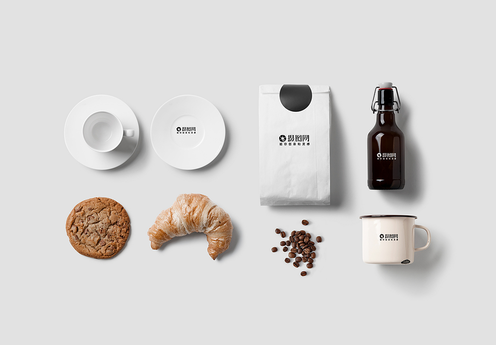 餐饮品牌贴图咖啡厅餐饮类vi样机模板