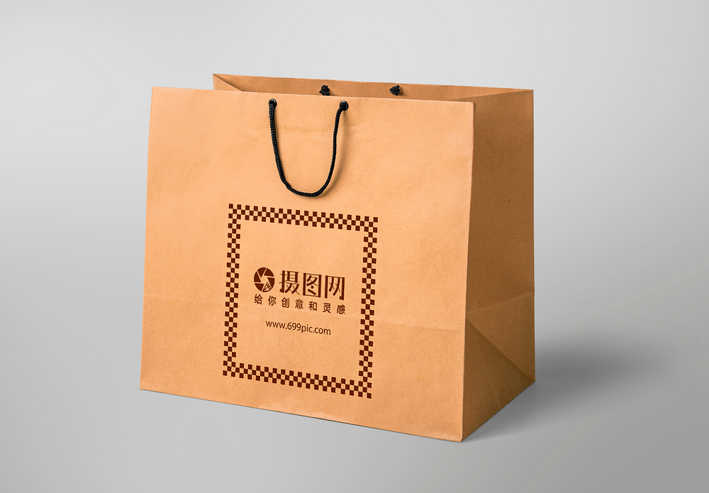 洗洁精图牛皮纸手提袋样机模板