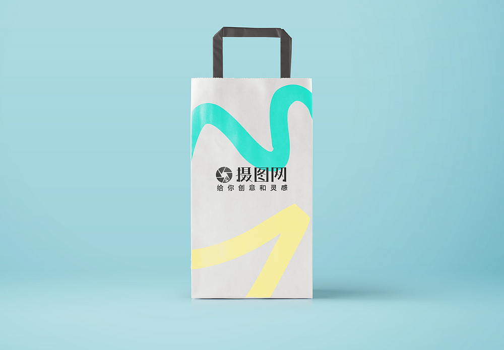 童趣背景ppt背景图清新背景白色手提袋样机模板