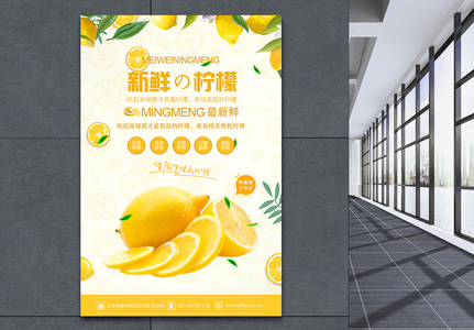 新鲜柠檬海报设计图片