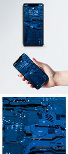 科技电路背景手机壁纸图片