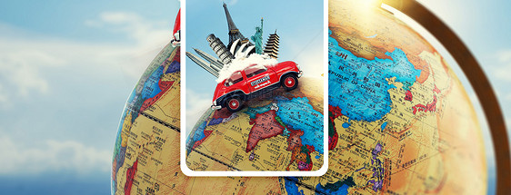环球旅行手机海报配图图片