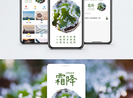 霜降手机海报配图图片