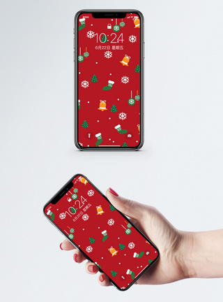平铺背景圣诞节背景手机壁纸模板