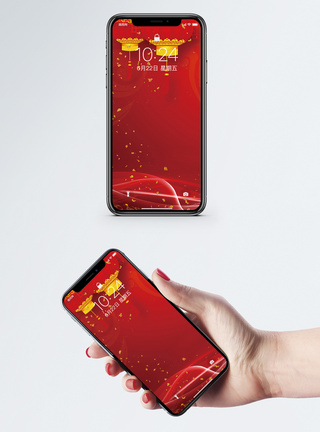 春节习俗喜庆背景手机壁纸模板