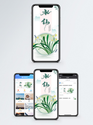 水仙手机海报配图模板