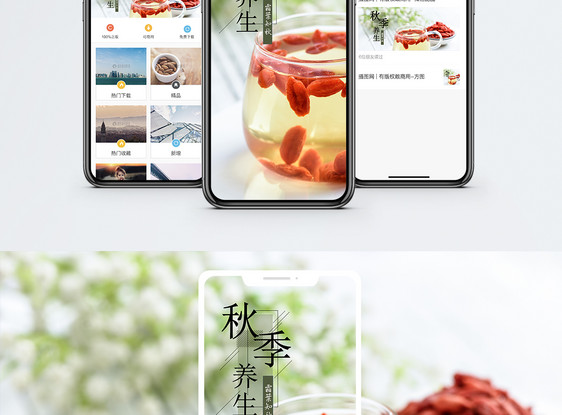 秋季养生手机海报配图图片
