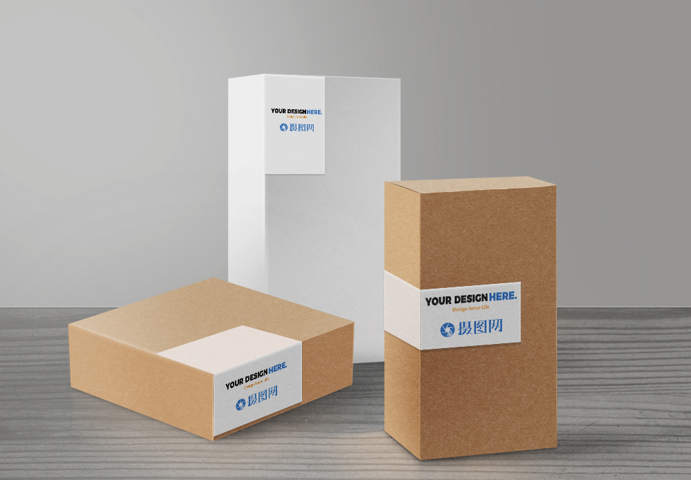 长方体阴影盒子包装样机模板