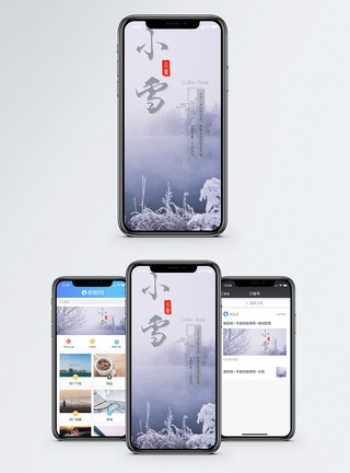 小雪白色简约手机海报配图图片