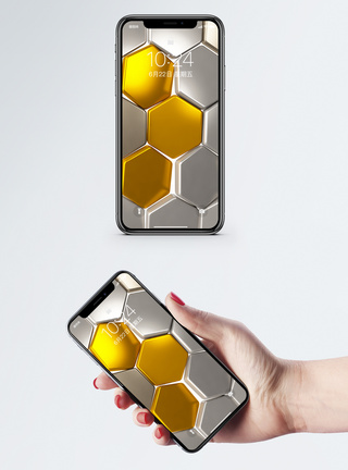 蜂巢海报3d抽象背景手机壁纸模板