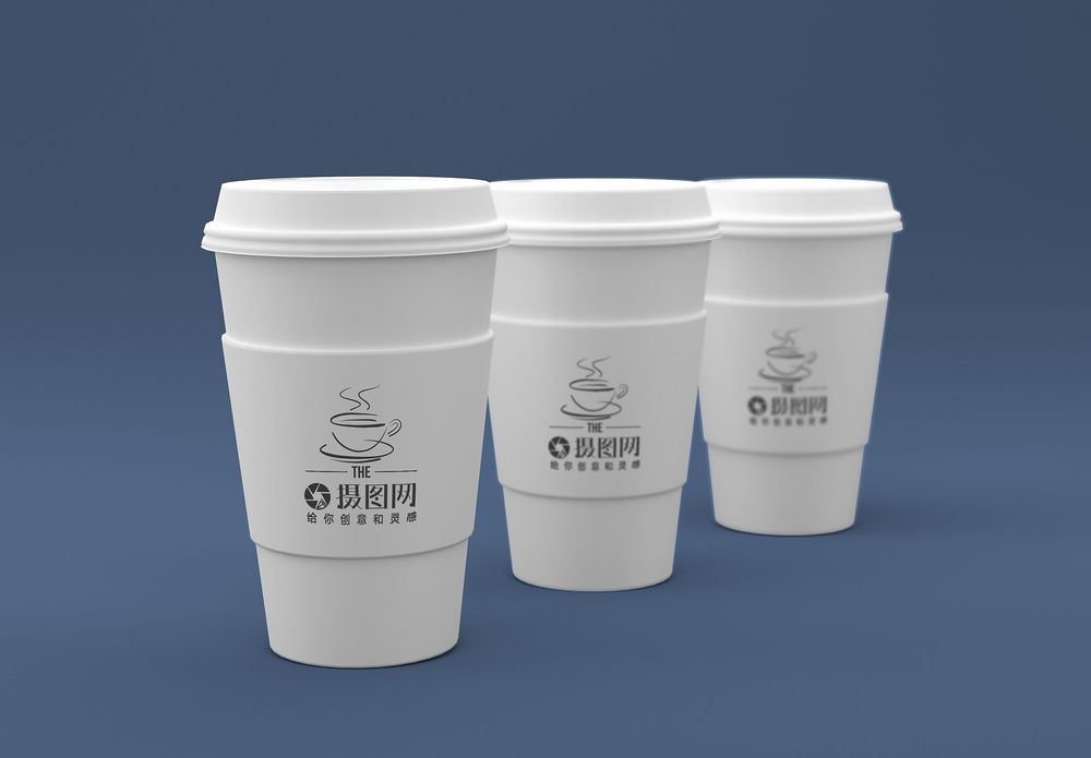 纸杯加水咖啡杯样机展示模板