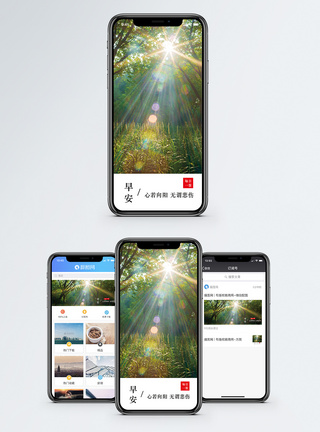 小清新草地早安日签手机海报配图模板