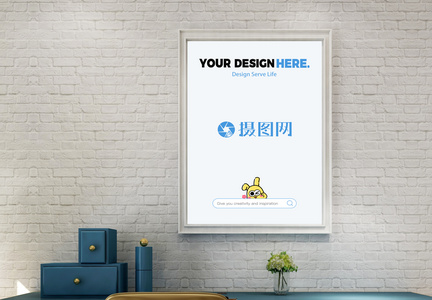 室内海报相框样机图片