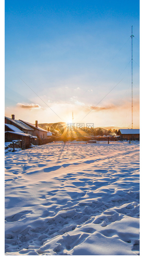 冬天的日落手机壁纸图片