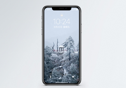 树木雪景手机壁纸图片