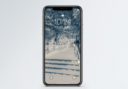 森林雪景手机壁纸图片