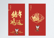 2019中国红猪年红包图片
