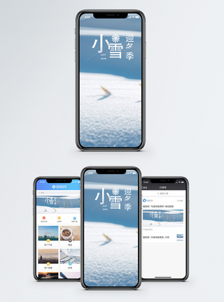 小雪节气小雪手机海报配图模板