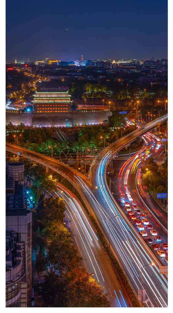 德胜门夜景手机壁纸图片