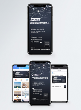原产进口首届中国国际进口博览会手机海报配图模板