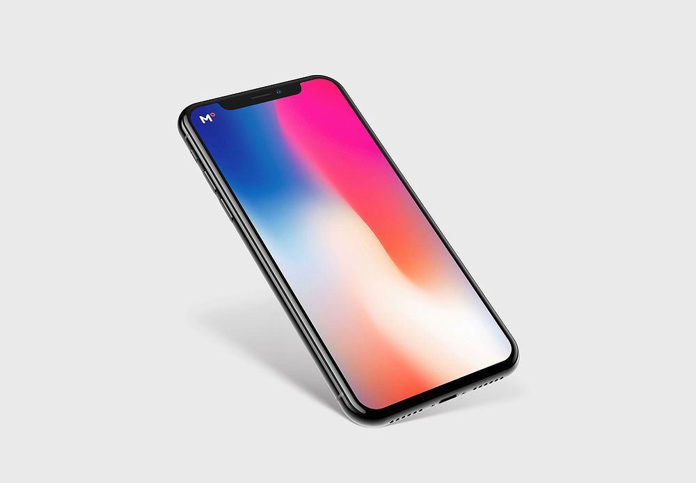 green apple黑色iphone x苹果手机样机模板