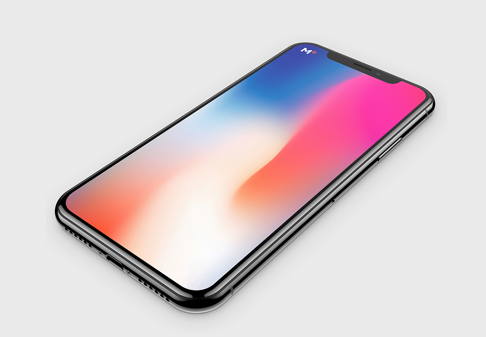 green apple平放iphone手机样机模板